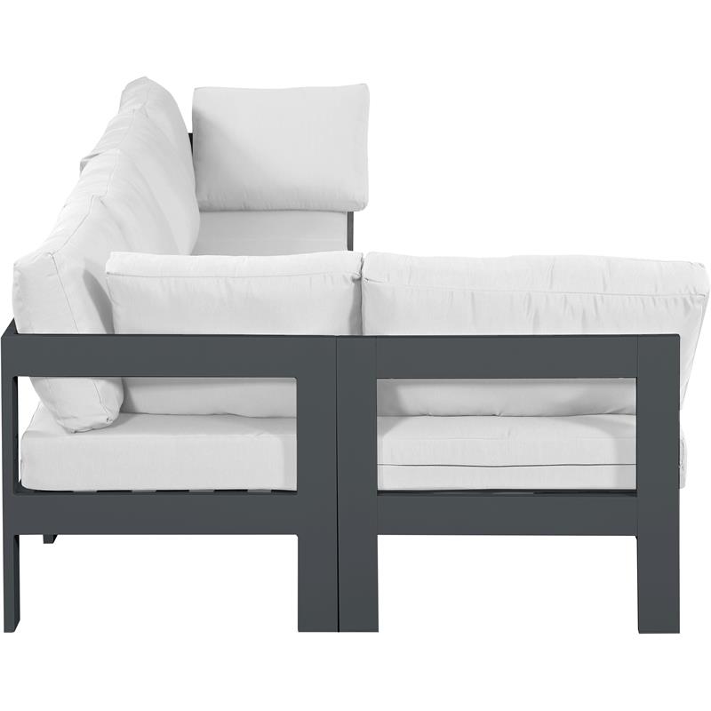 Meridian Furniture Nizuc White Outdoor Patio Modular Sectional