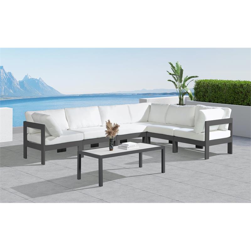 Meridian Furniture Nizuc White Outdoor Patio Modular Sectional