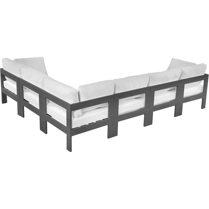 Meridian Furniture Nizuc White Outdoor Patio Modular Sectional