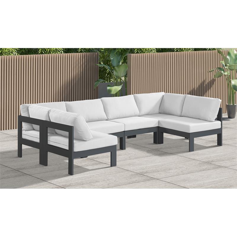 Meridian Furniture Nizuc White Outdoor Patio Modular Sectional