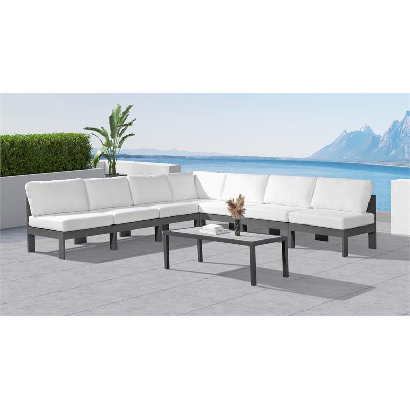 Meridian Furniture Nizuc White Outdoor Patio Modular Sectional