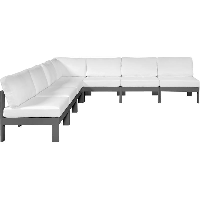 Meridian Furniture Nizuc White Outdoor Patio Modular Sectional