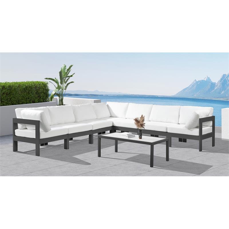Meridian Furniture Nizuc White Outdoor Patio Modular Sectional