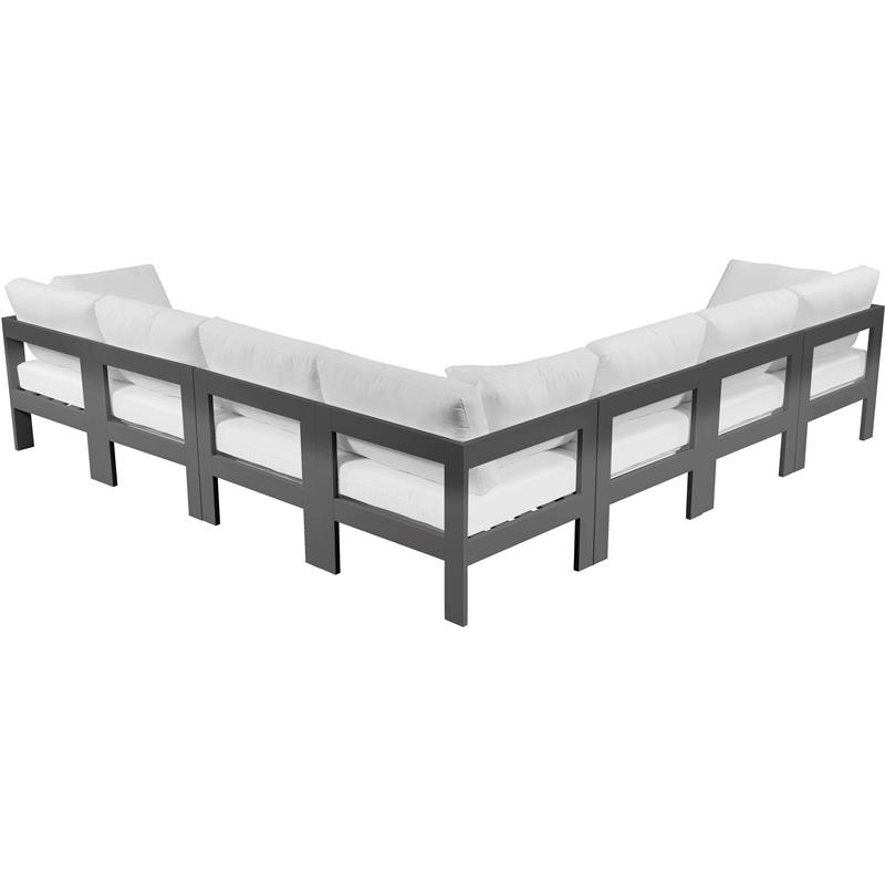 Meridian Furniture Nizuc White Outdoor Patio Modular Sectional