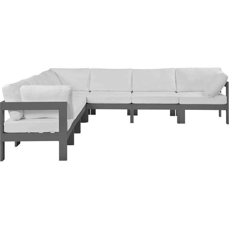 Meridian Furniture Nizuc White Outdoor Patio Modular Sectional