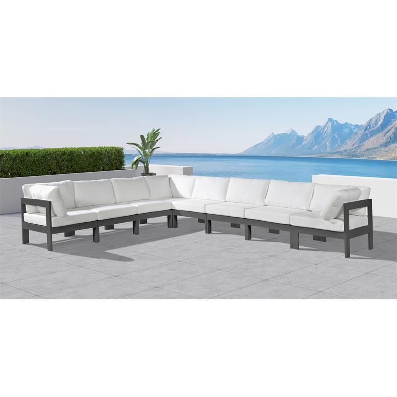 Meridian Furniture Nizuc White Outdoor Patio Modular Sectional