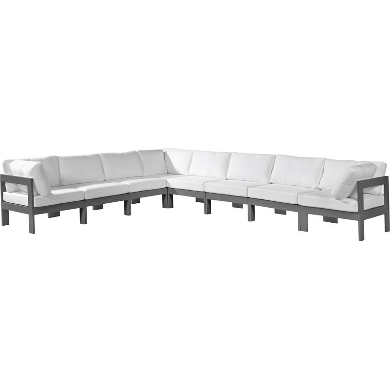 Meridian Furniture Nizuc White Outdoor Patio Modular Sectional