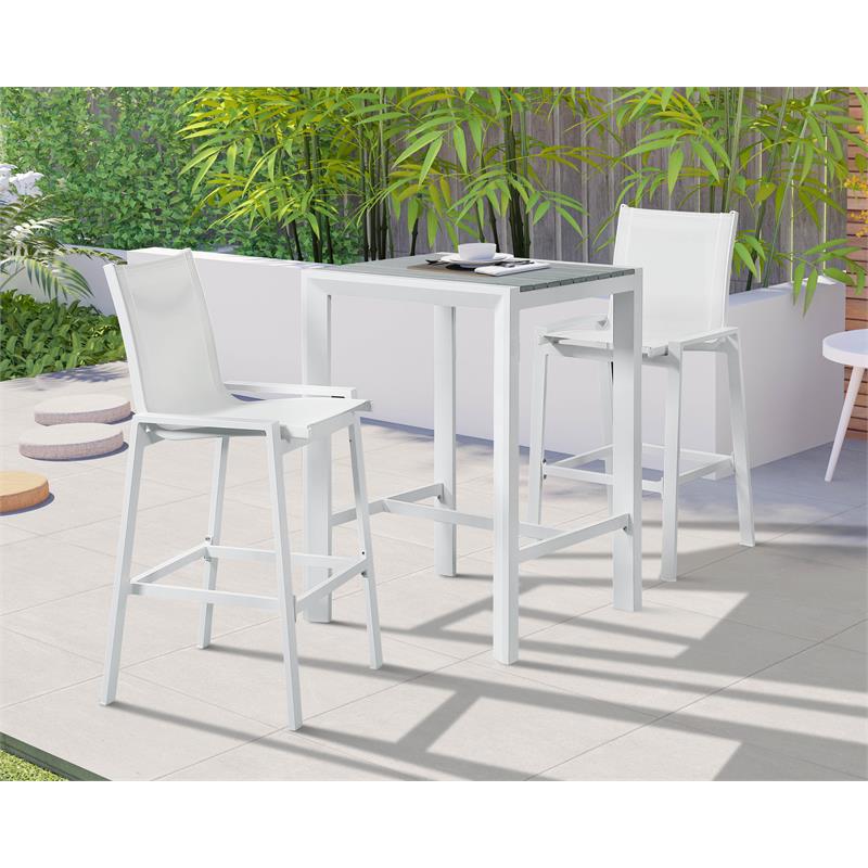 Meridian Furniture Nizuc Brown Wood Outdoor Patio Square Bar Table
