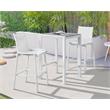 Meridian Furniture Nizuc Brown Wood Outdoor Patio Square Bar Table