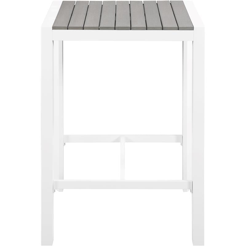 Meridian Furniture Nizuc Brown Wood Outdoor Patio Square Bar Table