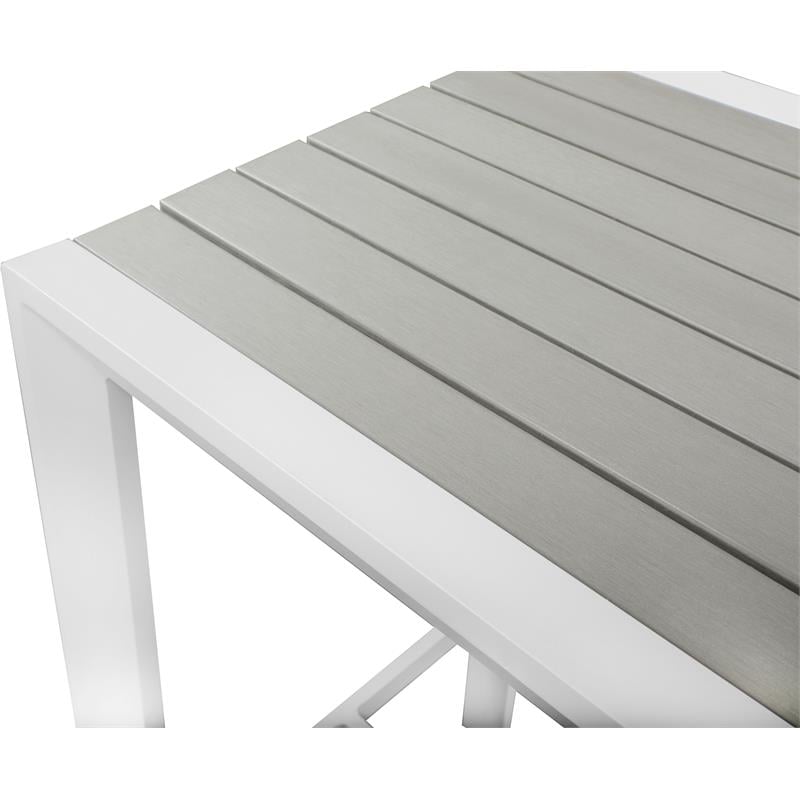 Meridian Furniture Nizuc Brown Wood Outdoor Patio Square Bar Table