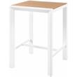 Meridian Furniture Nizuc Brown Wood Outdoor Patio Square Bar Table