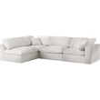 Meridian Furniture Serene Cream Linen Fabric Deluxe Modular Sectional