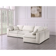 Meridian Furniture Serene Cream Linen Fabric Deluxe Modular Sectional
