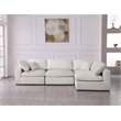 Meridian Furniture Serene Cream Linen Fabric Deluxe Modular Sectional