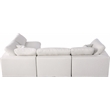 Meridian Furniture Serene Cream Linen Fabric Deluxe Modular Sectional