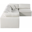 Meridian Furniture Serene Cream Linen Fabric Deluxe Modular Sectional