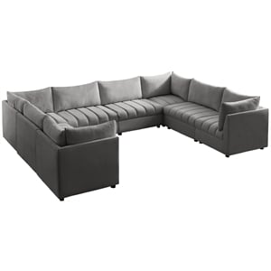Meridian Furniture Jacob Grey Velvet Modular Sectional