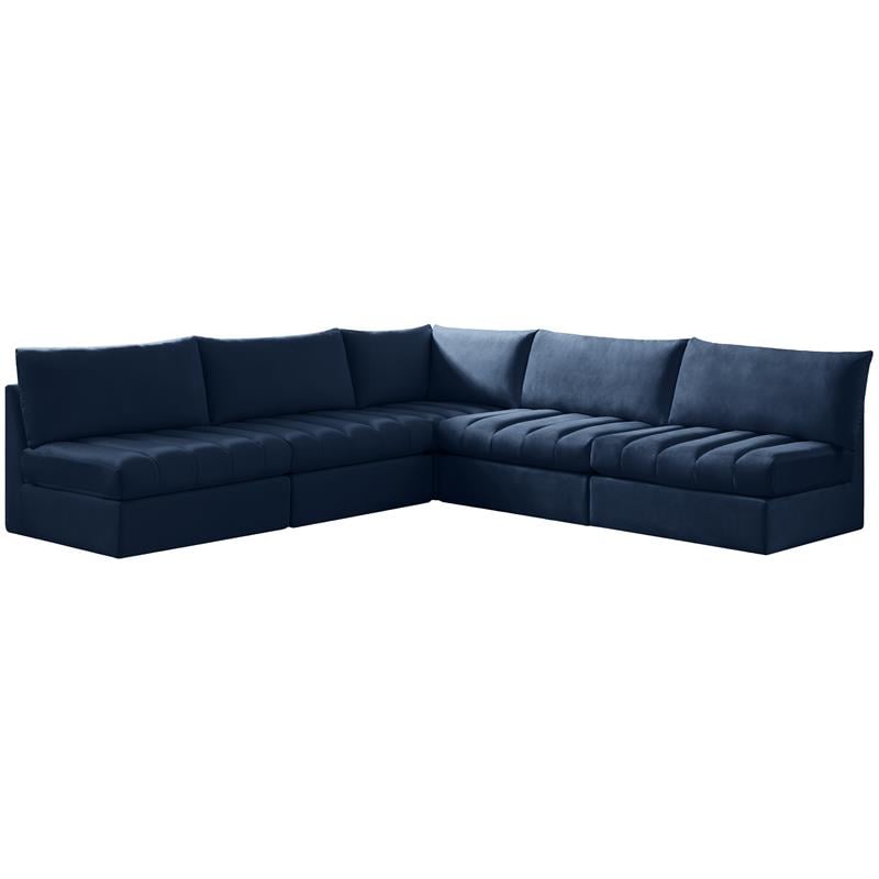 Meridian Furniture Jacob Navy Velvet Modular Sectional