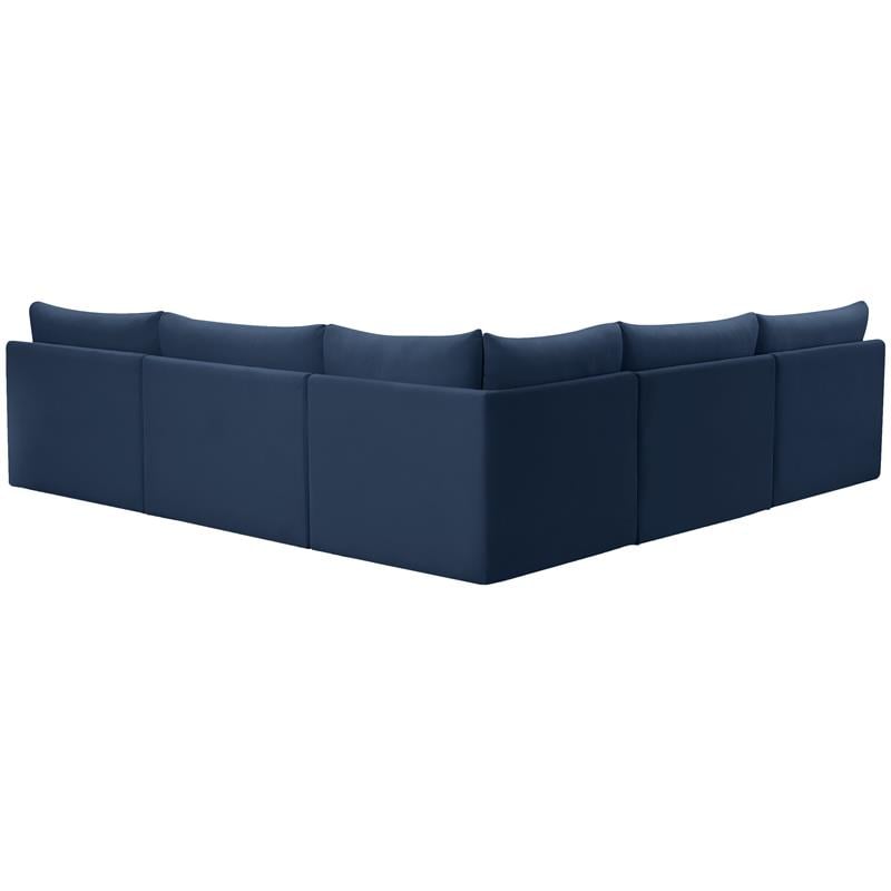 Meridian Furniture Jacob Navy Velvet Modular Sectional