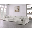 Meridian Furniture Serene Cream Linen Fabric Deluxe Modular Sectional