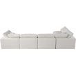 Meridian Furniture Serene Cream Linen Fabric Deluxe Modular Sectional