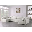Meridian Furniture Serene Cream Linen Fabric Deluxe Modular Sectional