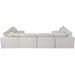 Meridian Furniture Serene Cream Linen Fabric Deluxe Modular Sectional