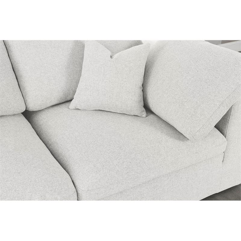 Meridian Furniture Serene Cream Linen Fabric Deluxe Modular Sectional