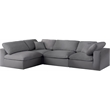 Meridian Furniture Serene Grey Linen Fabric Deluxe Modular Sectional