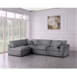 Meridian Furniture Serene Grey Linen Fabric Deluxe Modular Sectional