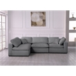 Meridian Furniture Serene Grey Linen Fabric Deluxe Modular Sectional