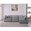 Meridian Furniture Serene Grey Linen Fabric Deluxe Modular Sectional