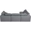 Meridian Furniture Serene Grey Linen Fabric Deluxe Modular Sectional