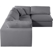 Meridian Furniture Serene Grey Linen Fabric Deluxe Modular Sectional