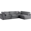 Meridian Furniture Serene Grey Linen Fabric Deluxe Modular Sectional