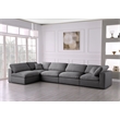 Meridian Furniture Serene Grey Linen Fabric Deluxe Modular Sectional