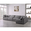Meridian Furniture Serene Grey Linen Fabric Deluxe Modular Sectional