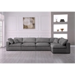 Meridian Furniture Serene Grey Linen Fabric Deluxe Modular Sectional