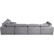 Meridian Furniture Serene Grey Linen Fabric Deluxe Modular Sectional