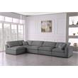 Meridian Furniture Serene Grey Linen Fabric Deluxe Modular Sectional