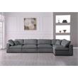 Meridian Furniture Serene Grey Linen Fabric Deluxe Modular Sectional