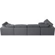 Meridian Furniture Serene Grey Linen Fabric Deluxe Modular Sectional