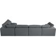 Meridian Furniture Serene Grey Linen Fabric Deluxe Modular Sectional