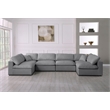 Meridian Furniture Serene Grey Linen Fabric Deluxe Modular Sectional