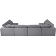 Meridian Furniture Serene Grey Linen Fabric Deluxe Modular Sectional