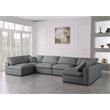 Meridian Furniture Serene Grey Linen Fabric Deluxe Modular Sectional