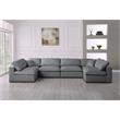 Meridian Furniture Serene Grey Linen Fabric Deluxe Modular Sectional