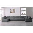 Meridian Furniture Serene Grey Linen Fabric Deluxe Modular Sectional