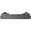 Meridian Furniture Serene Grey Linen Fabric Deluxe Modular Sectional